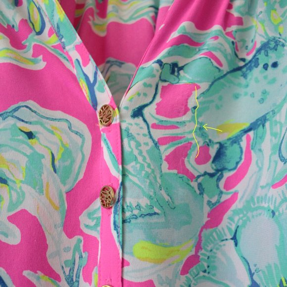 New with minor defect. Lilly Pulitzer Elsa Top, Lobster In Love, Size S - Picture 4 of 6